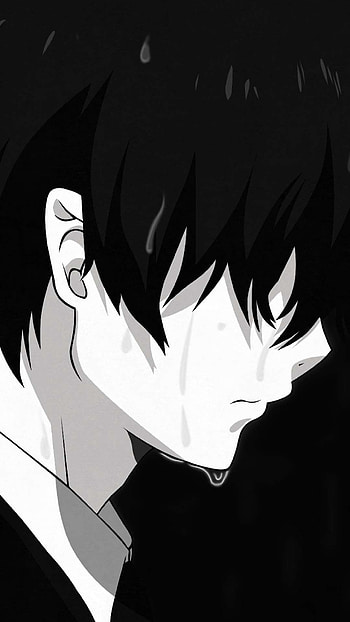 Black And White Sad Anime, sad profile anime HD phone wallpaper