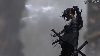Girl Samurai Rain Live, anime samurai girl laptop HD wallpaper