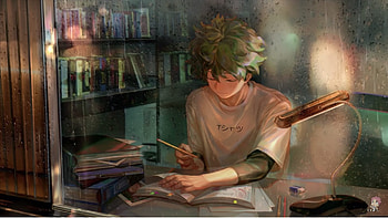 Tobor & Tohru on Studying // Anime, anime studying HD wallpaper