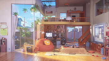 Anime Living Room Backgrounds, aesthetic anime bedroom HD wallpaper