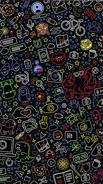 I Made this neon edit of the default backgrounds for dark mode [1125x1952] for your , Mobile & Tablet, whatsapp aesthetic HD phone wallpaper