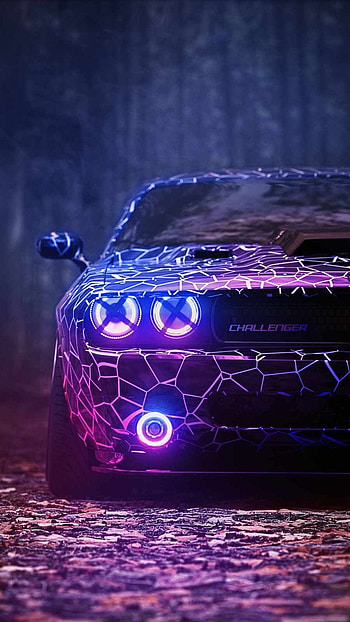 Dodge Challenger Projectors , blue purple car HD phone wallpaper