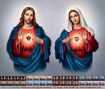 Sacred Heart of Jesus Christ & Immaculate Heart of Mary HD wallpaper