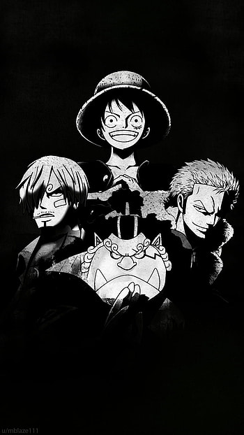 One Piece , one piece black and white HD phone wallpaper