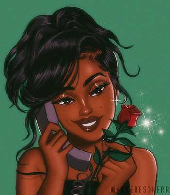 pretty black girl cartoon HD phone wallpaper
