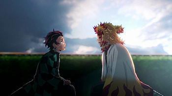 tanjiro and rengoku, demon slayer, demonslayer, hashira, kimetsu no yaiba, kimetsunoyaiba, tanjiro, rengoku HD wallpaper