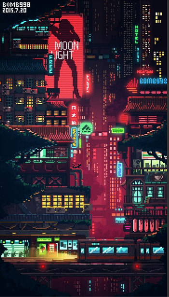 Cyberpunk Pixel Art, pixel art HD phone wallpaper