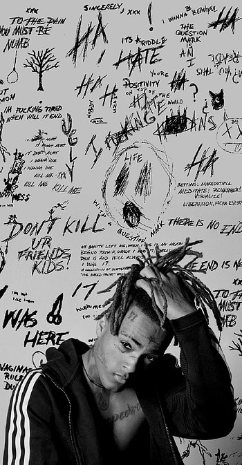 xxxtentacion black and white HD phone wallpaper