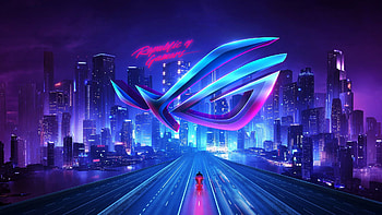 Republic of Gamers, ASUS ROG, Cityscape, Neon, » , Ultra HD wallpaper
