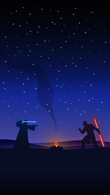 Star wars , Star wars , Star wars ahsoka, luke skywalker vs darth vader silhouette HD phone wallpaper