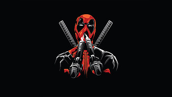 Deadpool Minimal, deadpool amoled HD wallpaper