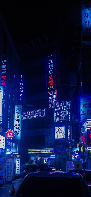 Neon Lights , dark blue aesthetic HD phone wallpaper