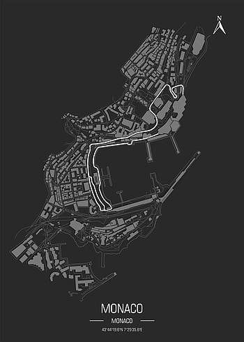 Circuit de Monaco, Monaco Grand Prix . Formula 1 Race Track Poster in 2021, f1 2021 circuit HD phone wallpaper