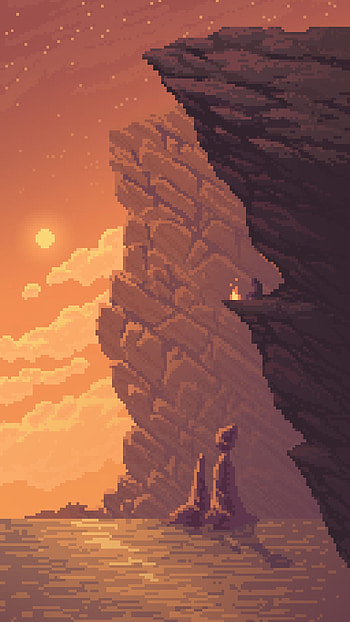 Untitled pixel art landscape, autumn pixel art HD phone wallpaper
