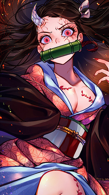 327206 Nezuko, Blood Demon Art, Kimetsu no Yaiba, , Backgrounds, and, nezuko blood art HD phone wallpaper