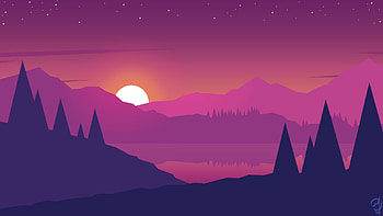 2560x1440 Minimalist Mountains Landscape Scenery 1440P Resolution, purple minimal mountain HD wallpaper