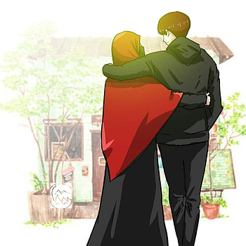 Muslim Couple Cartoon, islamic couple anime HD phone wallpaper