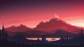 Red Mountains Morning Minimal , Artist, Backgrounds, and, artistic mountain minimal digital art HD wallpaper