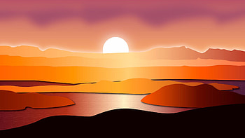 Minimalist Digital Art, simple sunset digital HD wallpaper