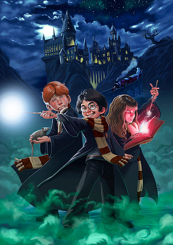 Harry Potter Cartoon, harry potter animated art HD phone wallpaper