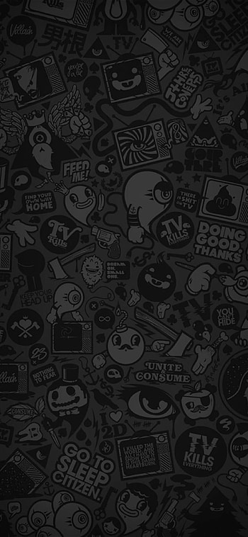 X, amoled doodle HD phone wallpaper