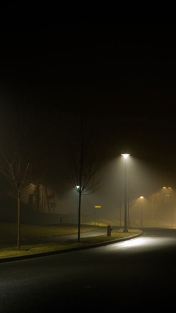 Gray concrete street with opened street lights , landscape, nature • For You For & Mobile, road light HD phone wallpaper