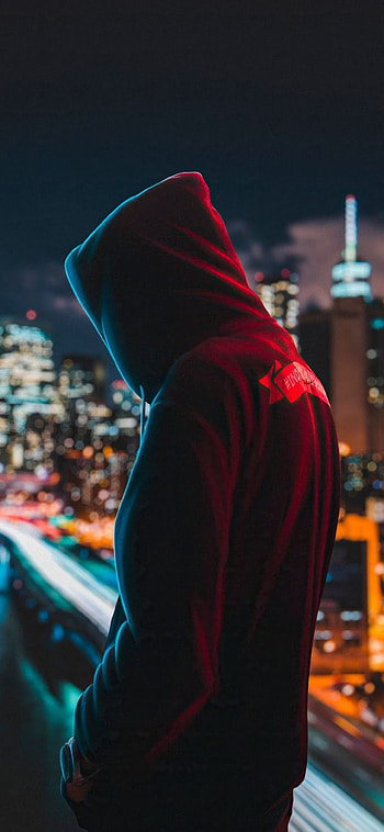 Hoodie Boy Black, dark hoodie HD phone wallpaper