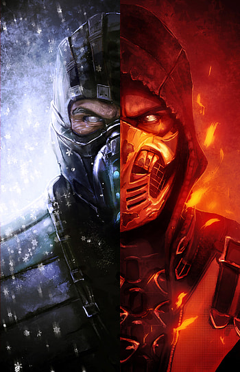 Scorpion Mortal Kombat Ice and Fire Art , Games, android mortal kombat scorpion HD phone wallpaper