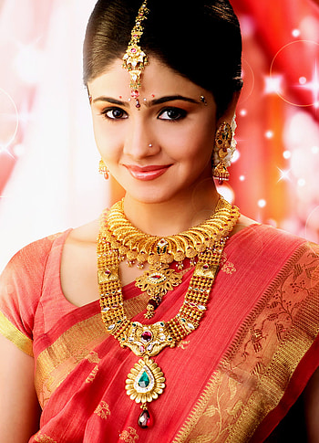 jewelry: Model with Designer gold necklace set, jewellery model HD phone wallpaper