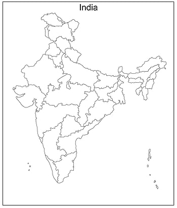 Printable Blank Map of India, india physical map HD phone wallpaper