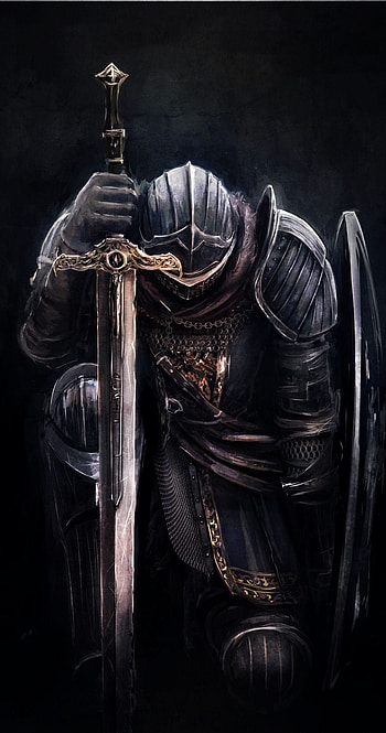 Kneeling Knight HD phone wallpaper