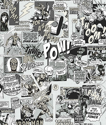 Marvel Comics Pow!, marvel black and white HD phone wallpaper