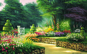 Spring Garden Full and Backgrounds, garden background HD wallpaper