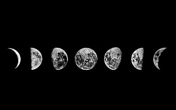 Black And White Moon Phases, aesthetic moon pc HD wallpaper
