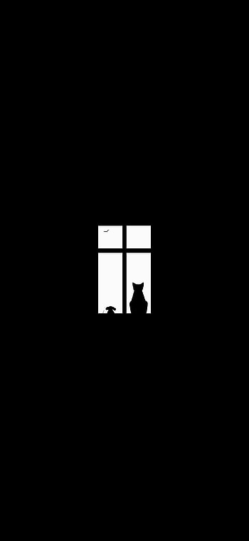 Minimalist black amoled, minimalistic cat HD phone wallpaper