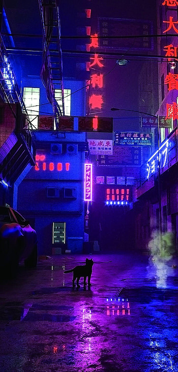 Neon City, 11 pro max anime HD phone wallpaper