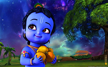 Little Krishna Full Size, anime of krishna in cartoon HD wallpaper