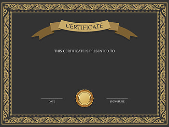 Black and Brown Certificate Template PNG ​, certificate border HD wallpaper