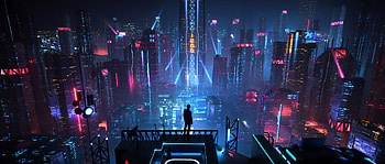 cyberpunk for your or mobile screen, purple anime city ps4 HD wallpaper