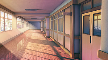 Anime School Hallway, anime aethetic school HD wallpaper
