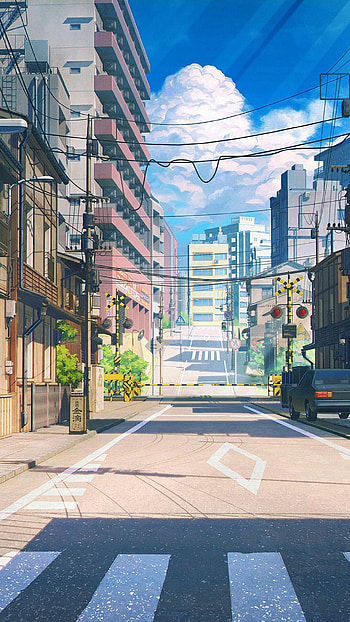 Anime street illustration, anime aesthetic street HD phone wallpaper