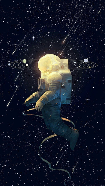 Astronaut In Space Drawing, samsung s20 astronauts HD phone wallpaper