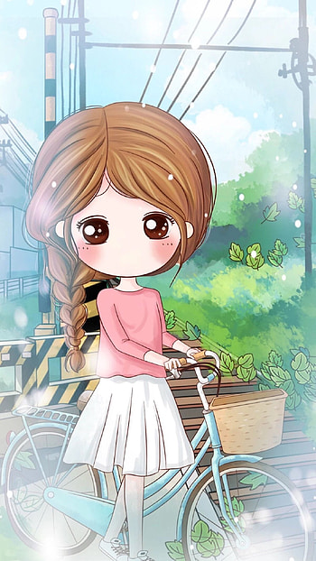Cute Cartoon Girls Dp In Cartoon, cartoon dp HD phone wallpaper
