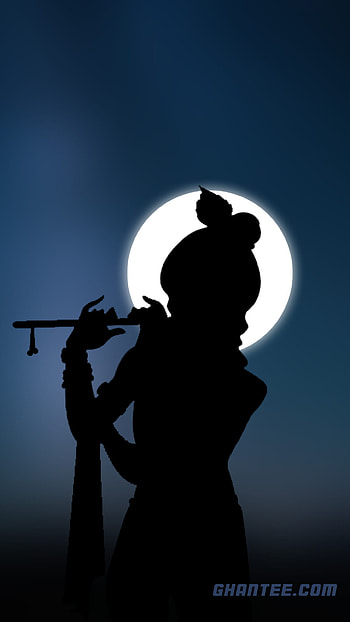 shri krishna silhouette , lord krishna HD phone wallpaper
