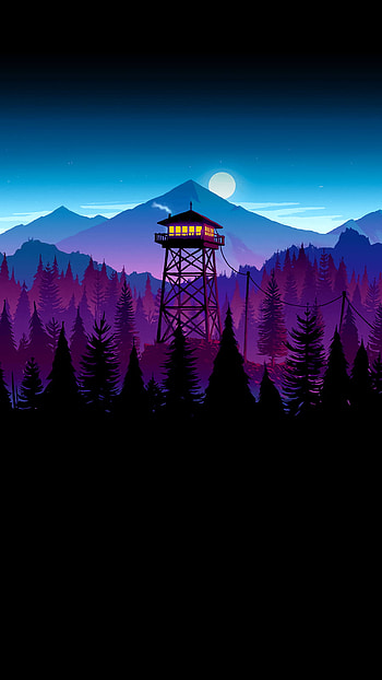 Firewatch Night for, amoled display HD phone wallpaper