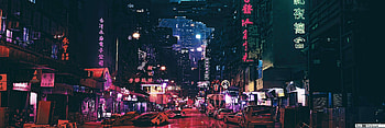 City Neon Dual Monitor HD wallpaper