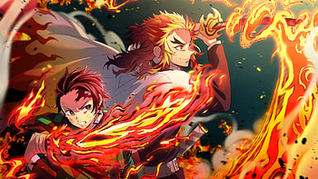 Hinokami Kagura Kyojuro Rengoku Tanjiro Kamado Demon Slayer, tanjiro hinokami kagura HD wallpaper