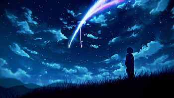 blue aesthetic anime HD wallpaper