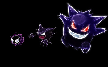 Descargar 1920x1200 Pokemon Gengar perseguidor fondo negro Gastly fondos de escritorio 1920x1200 fondo de pantalla HD wallpaper
