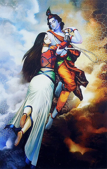 Love of Radha Krishna, anime radha and krishna HD phone wallpaper